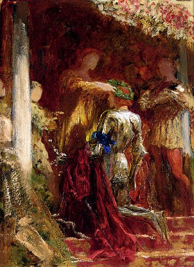 Frank Bernard Dicksee Victory A Knight Being Crowned With A Laurel Wreath